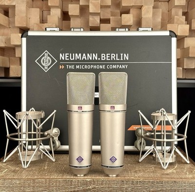 Vintage Neumann U 87 Condenser Microphone Stereo Pair. Close SN. U87 1982 Z 48