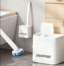 SNOFRID Toilet Brush  Holder Set Self-Opening Lid, 24 Multicolor Heads