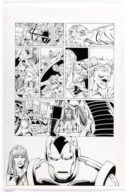 AVENGERS 32 pg 7 BLACK WIDOW SCARLET WITCH WASP TRIATHLON GOLIATH (2000)