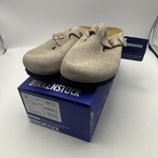 Birkenstock Boston Taupe Suede Leather Soft Footbed Clog Men  Women Shoes Sz 40