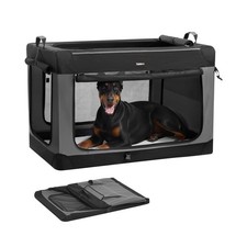Feandrea Collapsible Dog Crate, 48-Inch Portable Dog Travel Crate for Extra L...