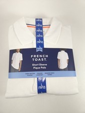 French Toast Youth 2-pack Polo School Uniform 10/12 White Short Sleeve 3 Button