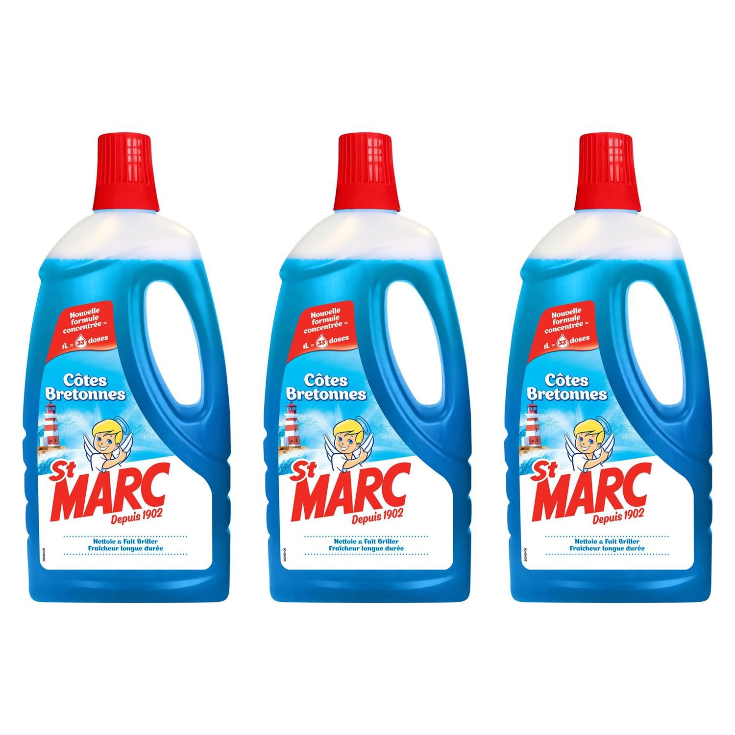 Liquide multi-usages ST MARC Côtes Bretonnes lot de 3 nettoyants ménagers