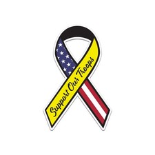 Support Our Troops Ribbon Sticker Decal
