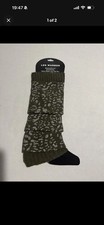Unbranded Women's Army Green and Silver Leopard Print Leg Warmers 1419
