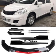 Front Bumper Lip Splitter Spoiler Gloss Black Red For Nissan Tiida Body Kits