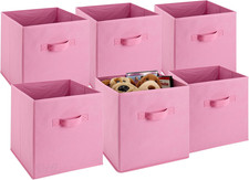 6-Pack Foldable Cube Storage Bins Decorative Collapsible Organizer for Shelves