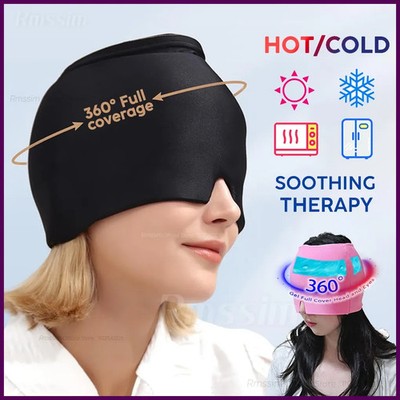 Gel Ice Headache Migraine Relief Hat Cold Compress Therapy Cap Ice Head Wrap
