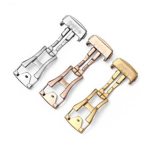 PER OMEGA SEAMASTER PLANET OCEAN STRAP 16-18-20MM FIBBIA DEPLOYANTE CINTURINO CHIUSURA - Foto 6 di 15