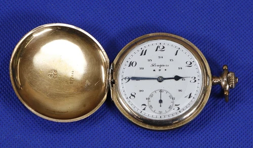 Antique Pocket Watch Longines 3 Star Cal MGBM Gold Plated Case 48mm Working