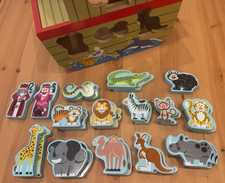 Melissa Doug Noah's Ark Shape Sorter Wooden play set w/ animals minus 1 bear