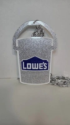 Lowe's Silver Glitter Ice Bucket Necklace Justin Jefferson Minnesota Vikings New