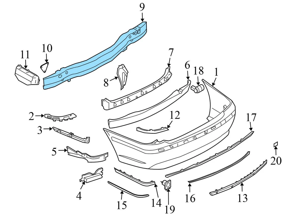 2002-2005 BMW 745I - задний бампер усиление бар / ударный луч 7015003 - Изображение 3 из 4