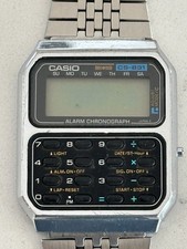 Vintage Casio CS-831 Calculator Watch Japan Stainless Steel Alarm Chronograph