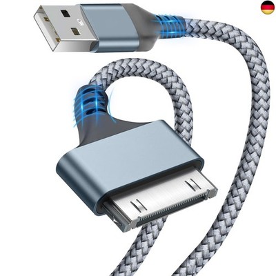 USB-auf-30-Pin-Ladekabel, 3.3FT geflochtenes USB-Ladekabel aus Nylon, kompatibel