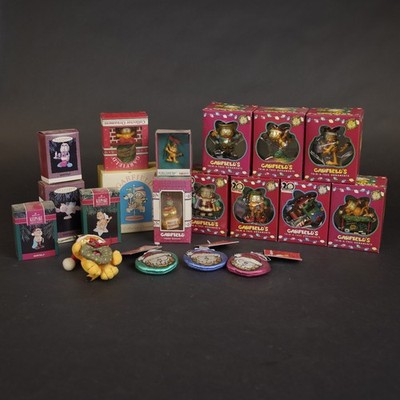 Vintage Garfield Christmas Ornaments Enesco Hallmark and more Lot Of 19 Scarce!