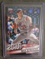 2020 TOPPS SERIES 2 MAX SCHERZER  DECADES BEST BLACK PARALLEL #/299 NATIONALS 