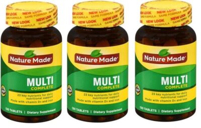 Nature Made Multivitamin with Iron for  Women and Men 130 Tablets X 3 Packs