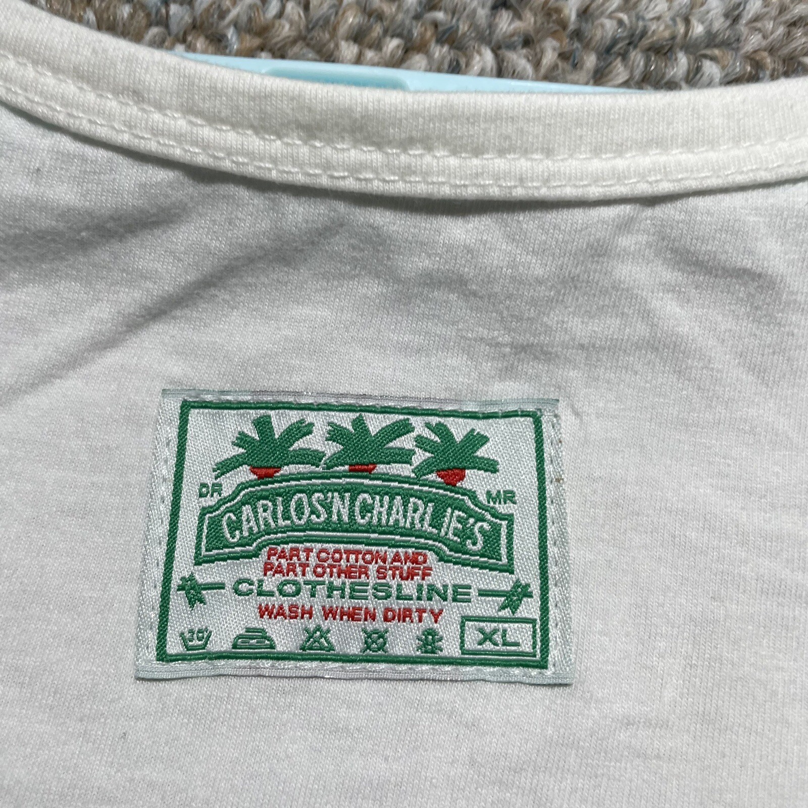 VTG 90s Carlos n Charlies Tank Top Adult XL White… - image 3