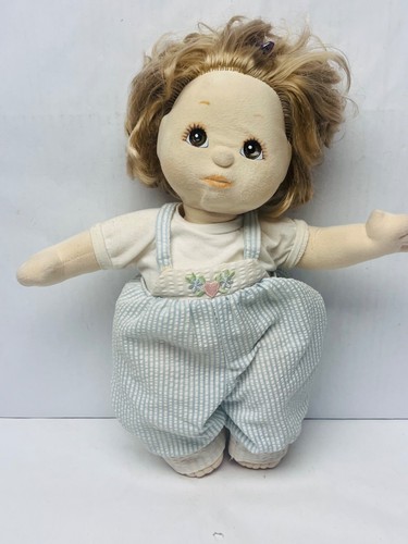 Vintage Mattel My Child Puppe mit braunen Augen 80er Jahre Spielzeug *fleckige Kleidung* K2