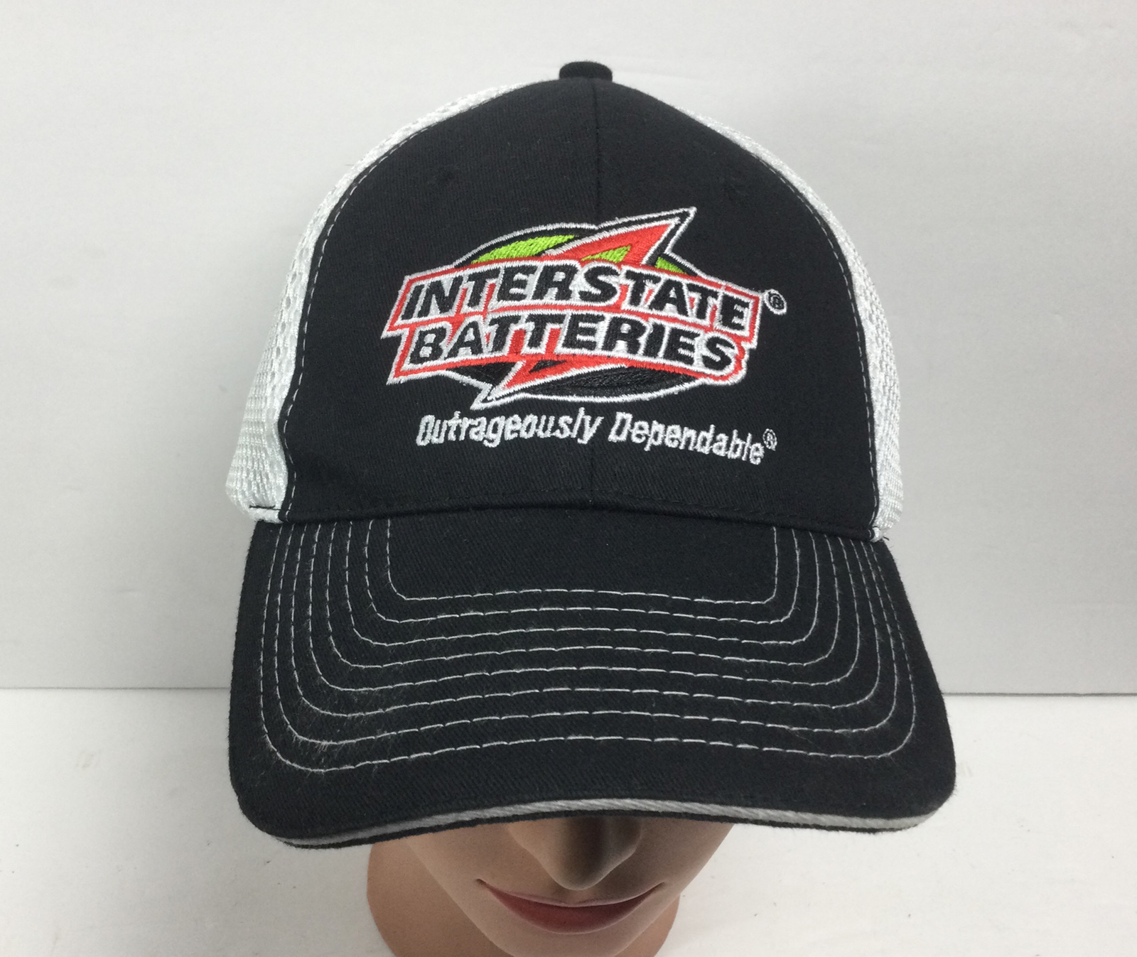 Interstate Batteries Hat Adjustable Advertising Baseball Cap Black White-image