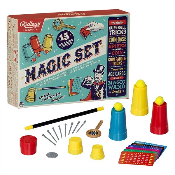 RIDLEYS RETRO 15 pc AMAZING TRICKS MAGIC KIT COOL RETRO GIFT SET NEW ITEM