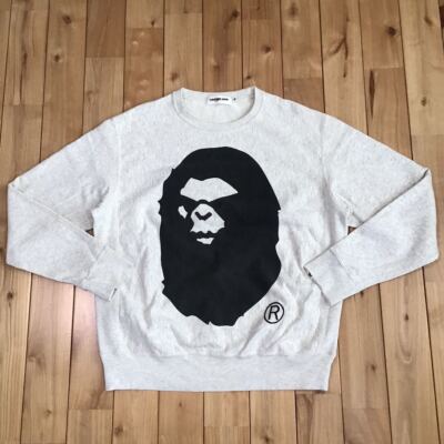 BAPE Mad face big head sweat shirt Ivory A Bathing Ape Size M