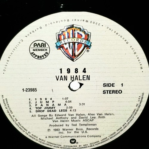 VAN HALEN 1984 LP VG+ Philippines Vinyl Rare 1-23985 David Lee Roth Plays Well - Picture 2 of 3