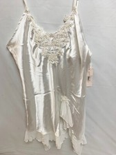 New Linea Donatella Women's Bridal White Short Fancy Beaded Nightgown Lingerie M