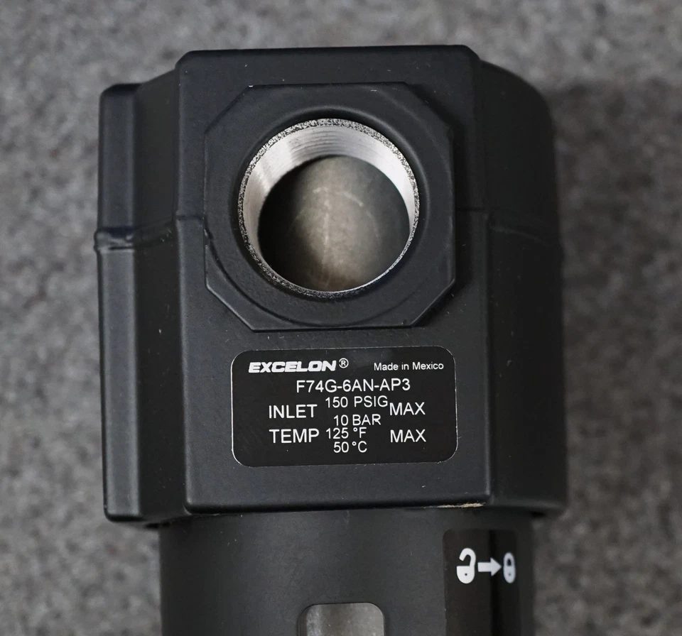 FILTRO DE AIRE NORGREN EXCELON F74G 150PSI G 140 SCFM 3/4" PUERTOS PTF 40UM DRENAJE AUTOMÁTICO Foto 2 de 4