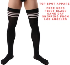 Men's Socks Elastic Thigh-High Stockings Fantasy Thin and Sheer Over Knee Socks