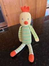 Pebble Handmade Knit Crochet Baby Plush Rattle chick bird 12" stuffed animal