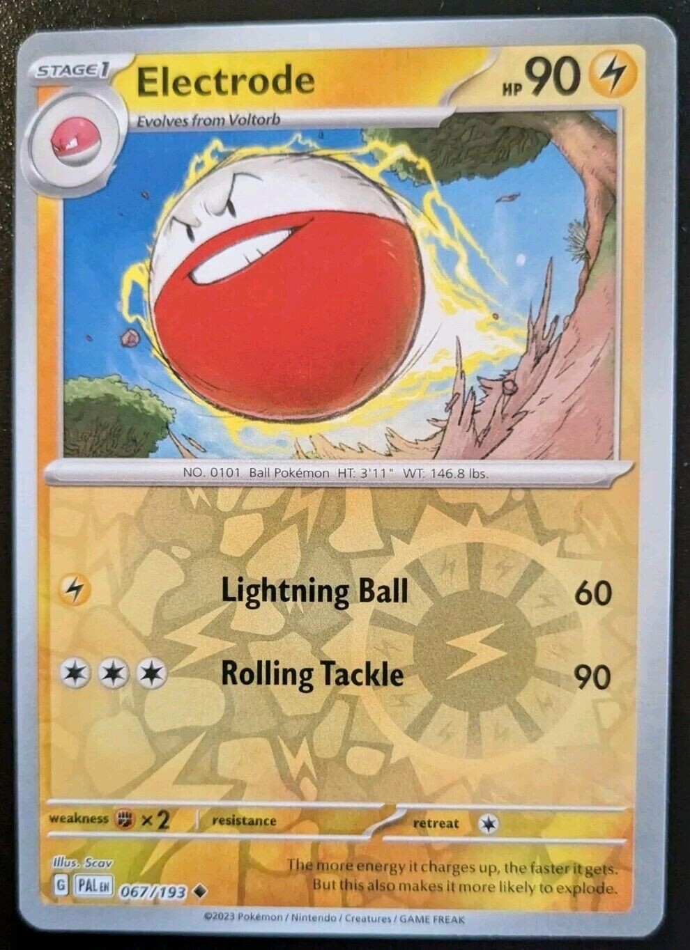 Pokemon -  Electrode - 067/193 - Reverse Holo - Paldea Evolved - NM/M