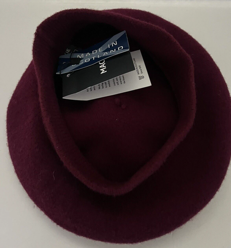 Wool Beret/Tam New with Tags Mackie Brand Made in Scotland Color is Maroon - Picture 7 of 12