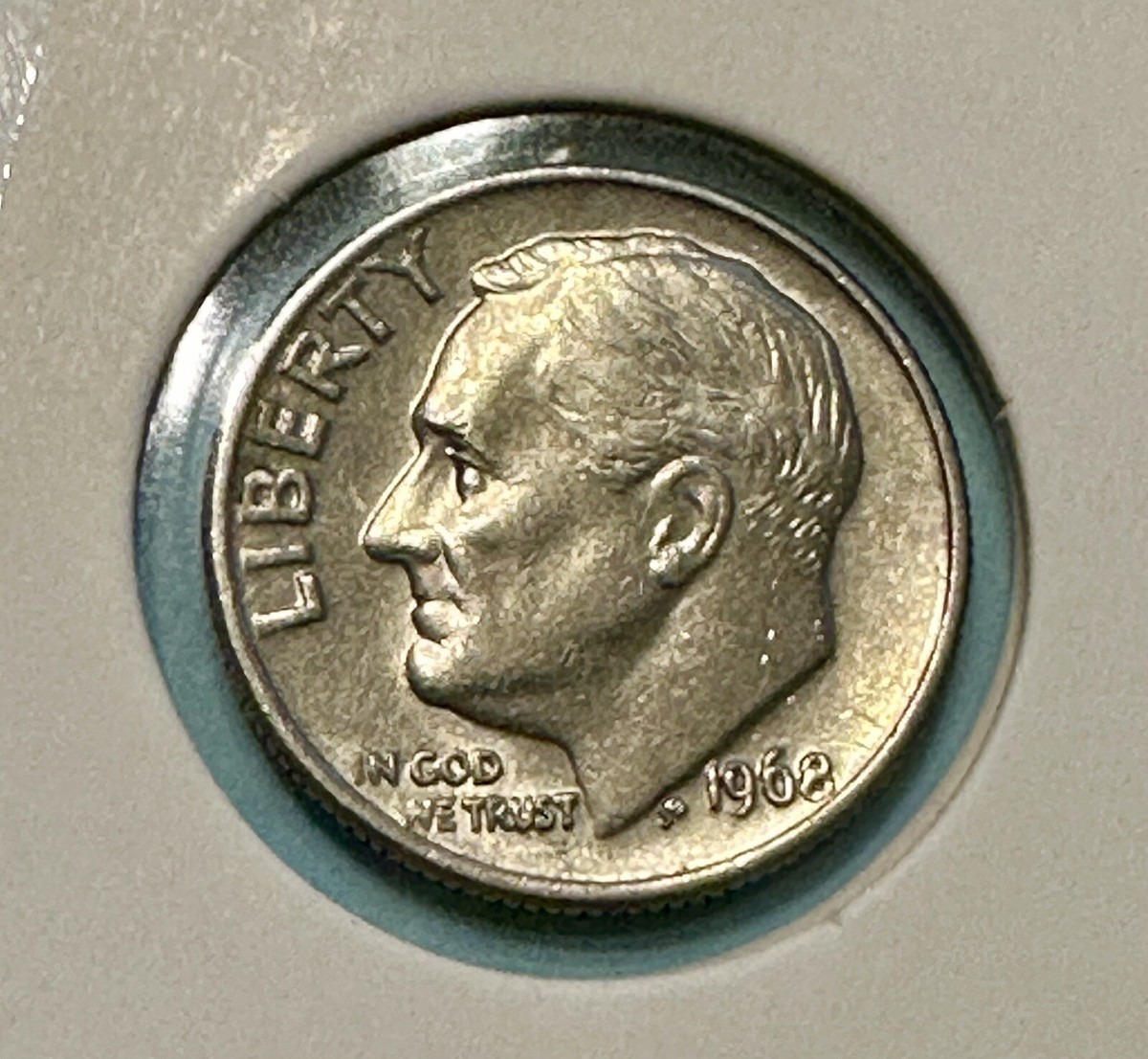 1968 No Mint Mark Roosevelt Dime Coin FB Full Band DDO/DDR a very