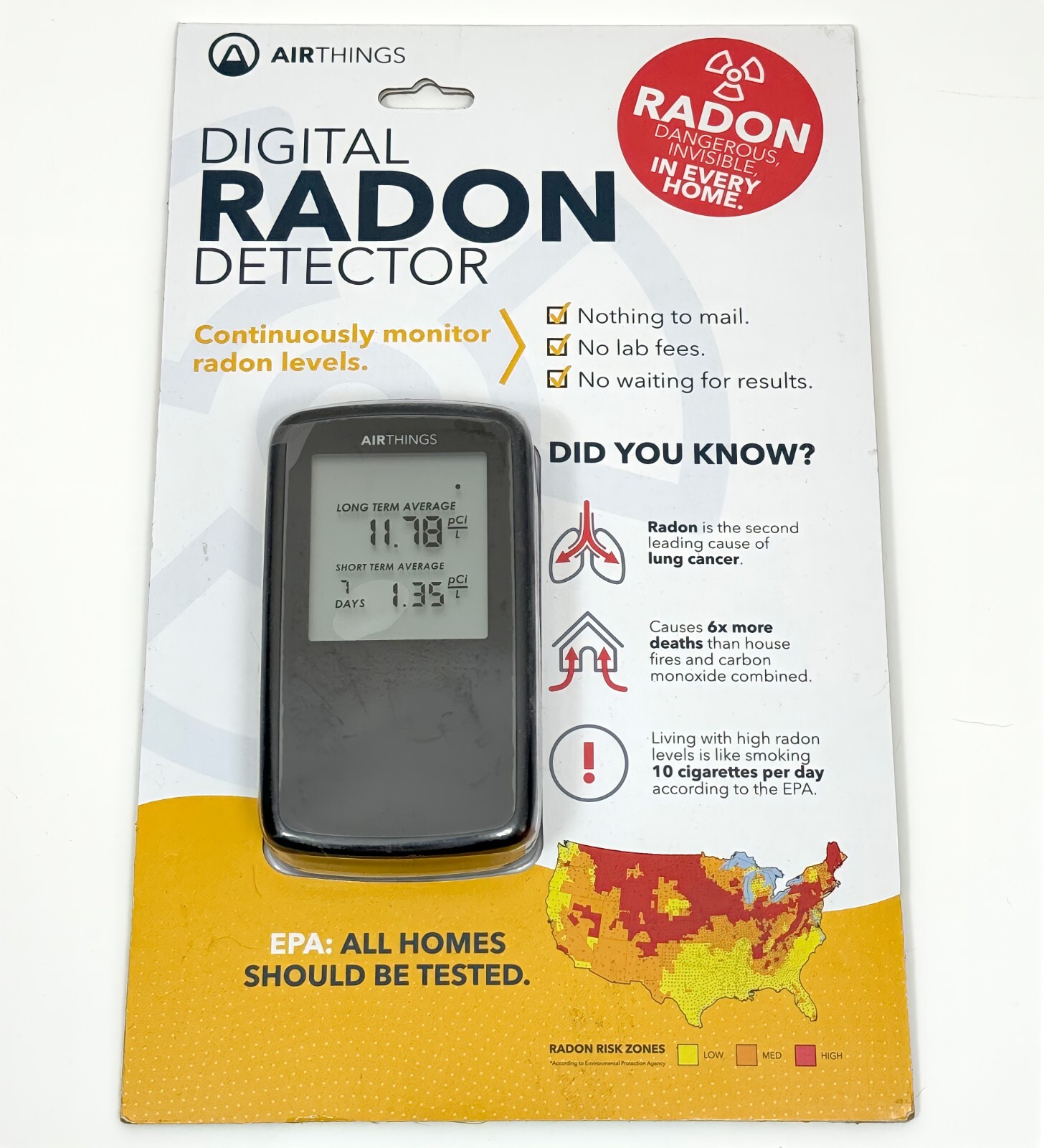 New Airthings Battery Operated Digital Radon Detector Model 2350 EBay New airthings battery operated digital radon detector model 2350 ebay