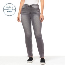 DG2 by Diane Gilman New Classic Stretch Straight-Leg Ankle Jean, Sz 26W