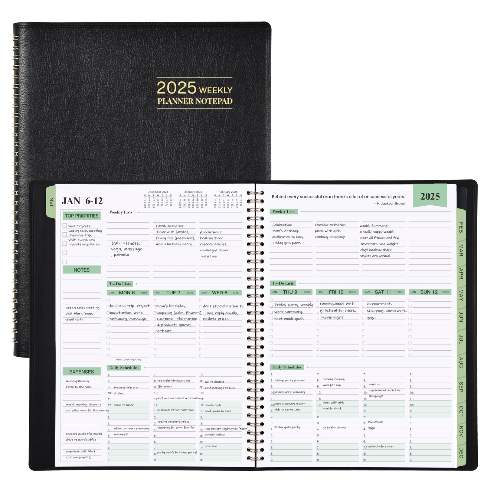 2025 Planner - Weekly & Monthly Planner Notepad 2025 11.38'' x 8.74'' JAN. - ...