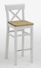 Bar-hocker Sitzhöhe 75cm 2farbig weiß Kiefer holz Bistro hoch stuhl mit lehne