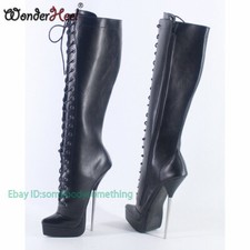 Wonder Style High Heel 8" Stiletto Heel Fetish Platform Knee High Ballet Boots