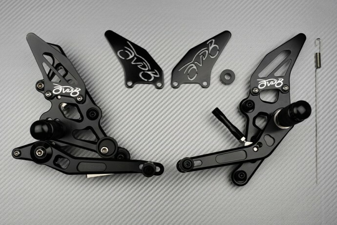 Platine de déport repose-pied moto noir pour YAMAHA MT-07 Tracer 700 2016 2017 2018 2019