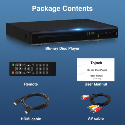 Blu Ray DVD Player, 1080P Heimkino Disc System, alle DVDs und Region a 1 abspielen - Bild 8 von 12