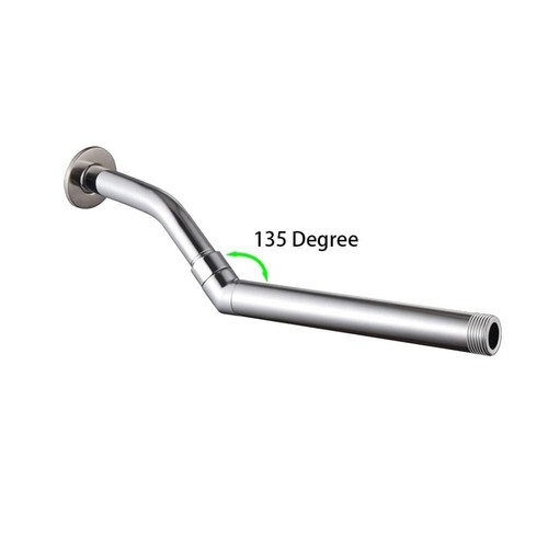 Chrome Elbow 135 Degree Shower Head Adapter Shower Arm Bathroom Handhold - Picture 3 of 7