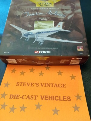 CORGI THE AVIATION ARCHIVE FRONTIER AIRLINES 47109 - LUFTHANSA DOUGLAS DC3 - RAR