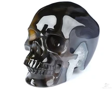 5.1" Premium Brazilian Agate Carved Crystal Skull,Super Realistic, Healing