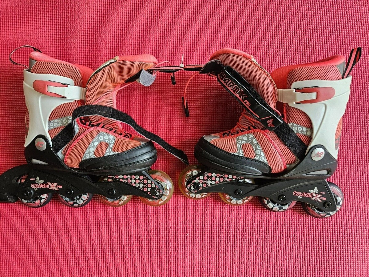 K2 Charm X Pro Inline Skates Adjustable Girls Youth Sizes 4-8 in GREAT  CONDITION
