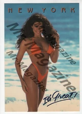 New York Brunette Bikini Model 4"x6" Postcard Sexy Cheesecake Risqué Pinup PS-33