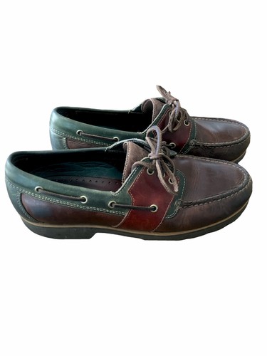 Boat Shoes Leather Brown Green EUC | eBay