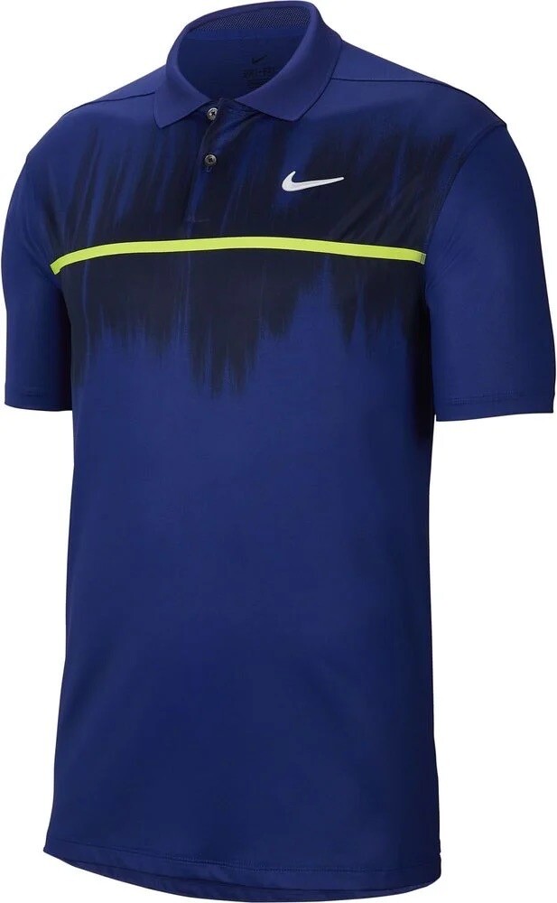 Nike Dri Fit Vapor Fog Dark Blue Golf Polo Size S 40” Like New