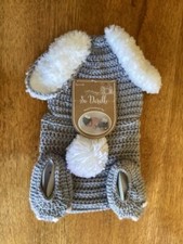 Infant So 'Dorable Hand Crocheted Bunny Set-3 Pc.-0-6 Mos.-Gray White-NWT